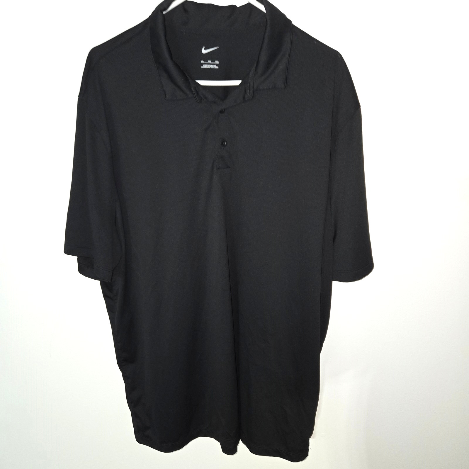 Nike Size 2xl Men's Black Polo Dri-Fit Short Sleeve Shirt